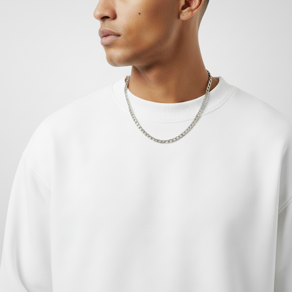 Premium 350 GSM Solid White Oversized Sweatshirt