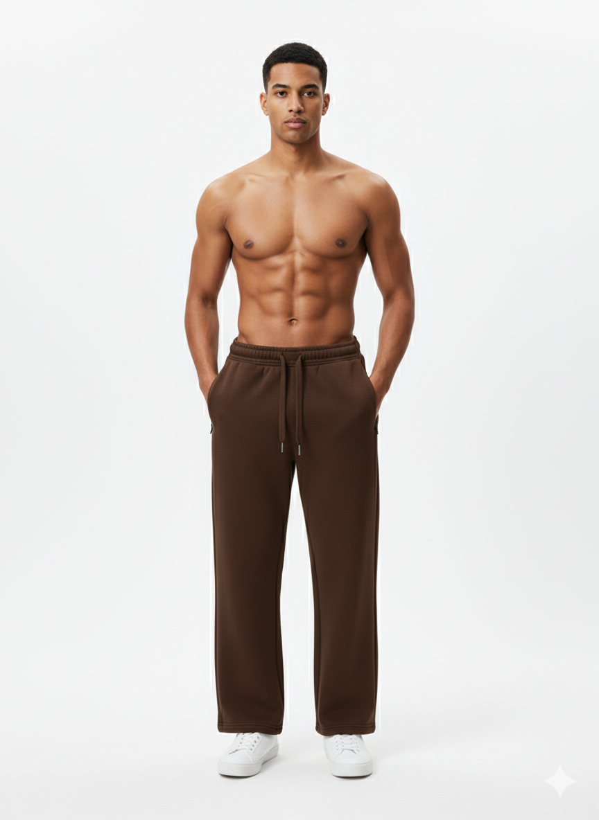 Signature Heavyweight Coffee Brown Sweatpants | Premium Gauge Fabric