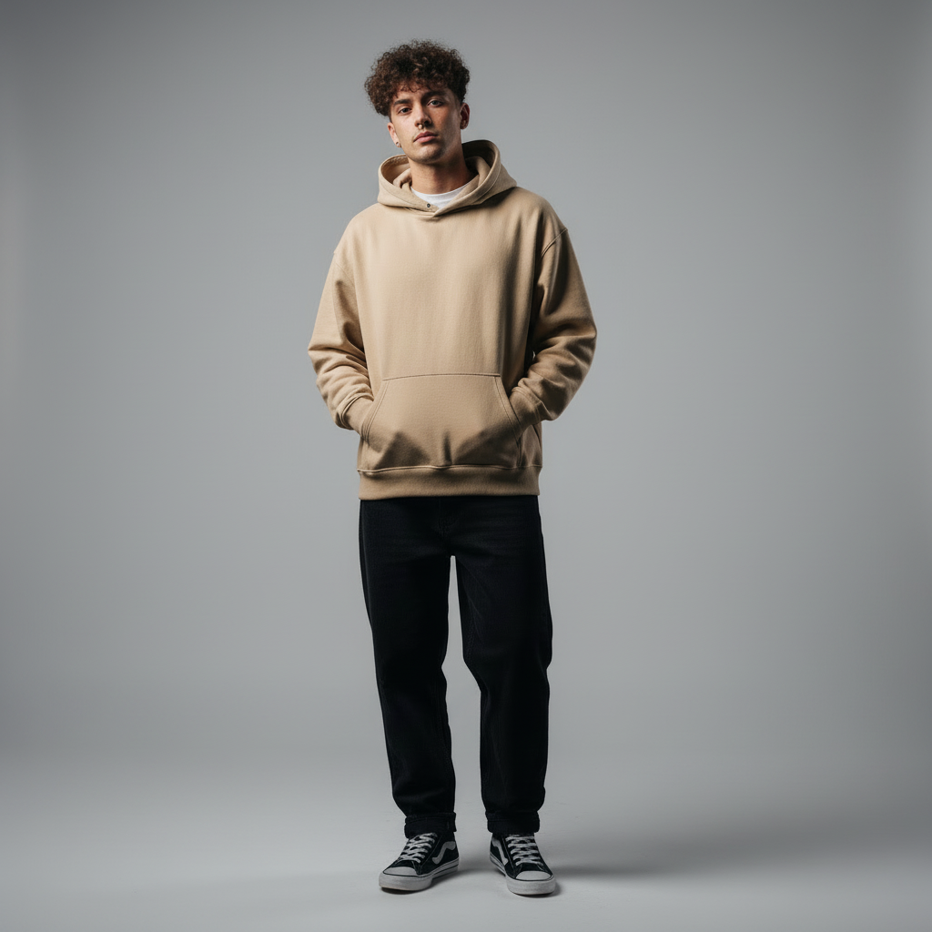 The Essential Beige Aesthetic Hoodie | Ultra-Heavy 350 GSM Cotton Fleece