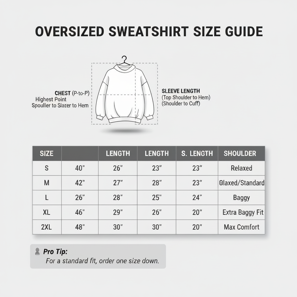 Premium 350 GSM Solid White Oversized Sweatshirt