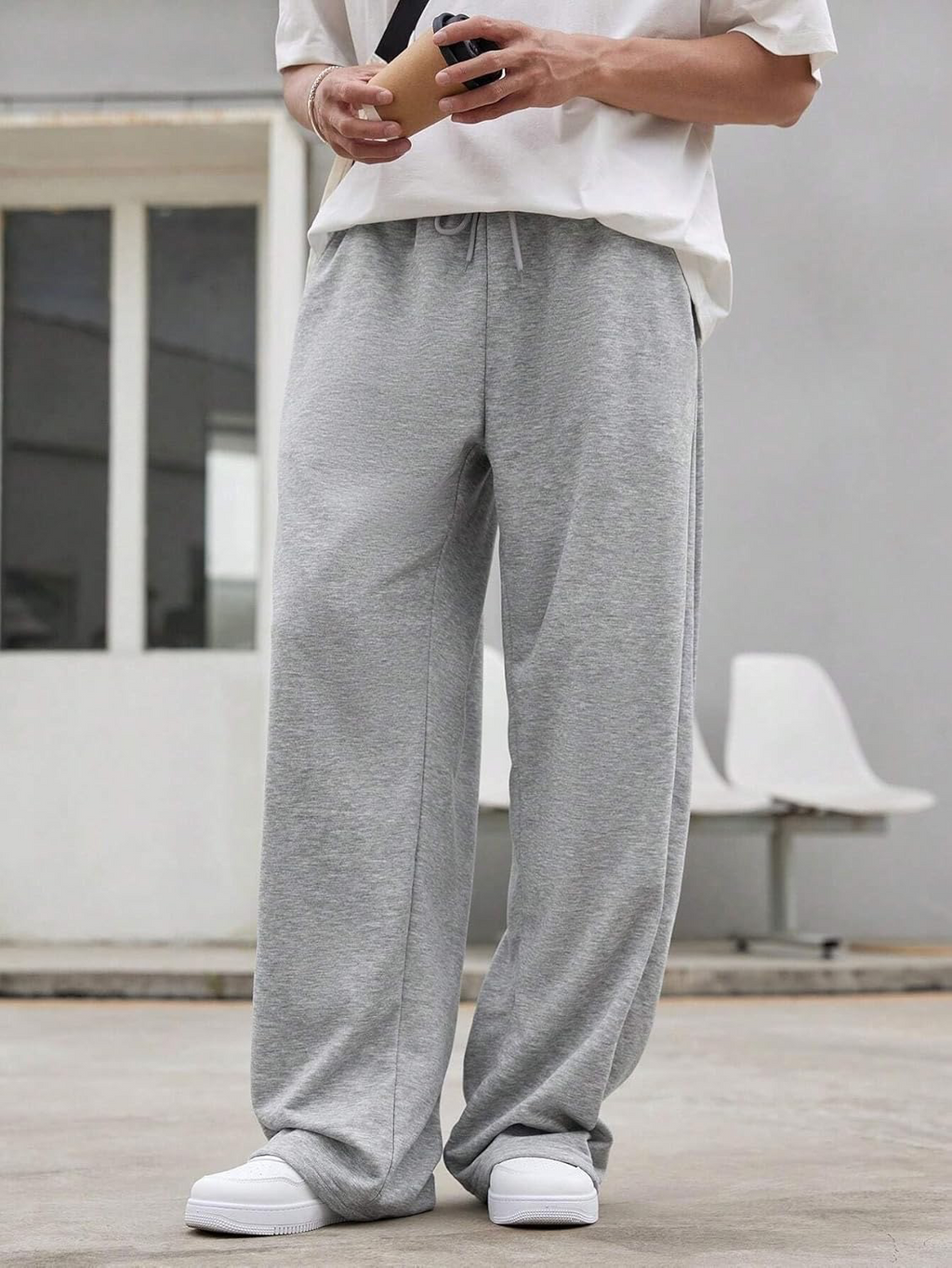 Men’s Loose Fit Polycotton Joggers – Premium Comfort & Streetwear Style (Grey)