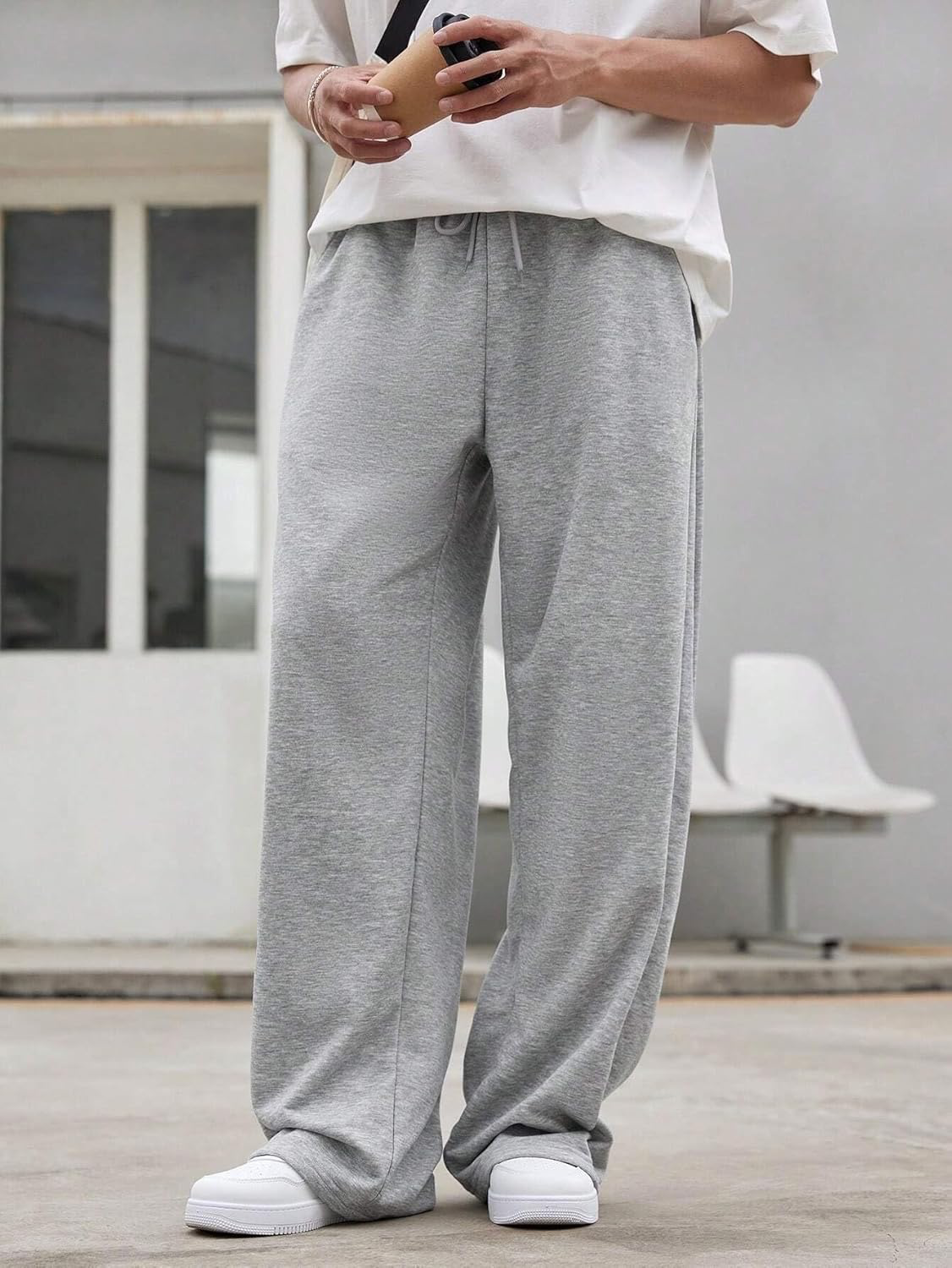 Men’s Loose Fit Polycotton Joggers – Premium Comfort & Streetwear Style (Grey)