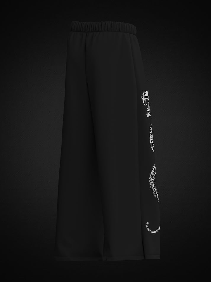 Black Oversized Snake Skeleton Pants – Streetwear Edition