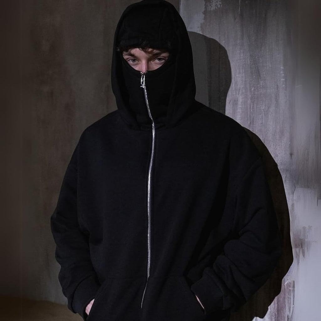 Balaclava Ninja Hoodie – Oversized Full Zip Streetwear
