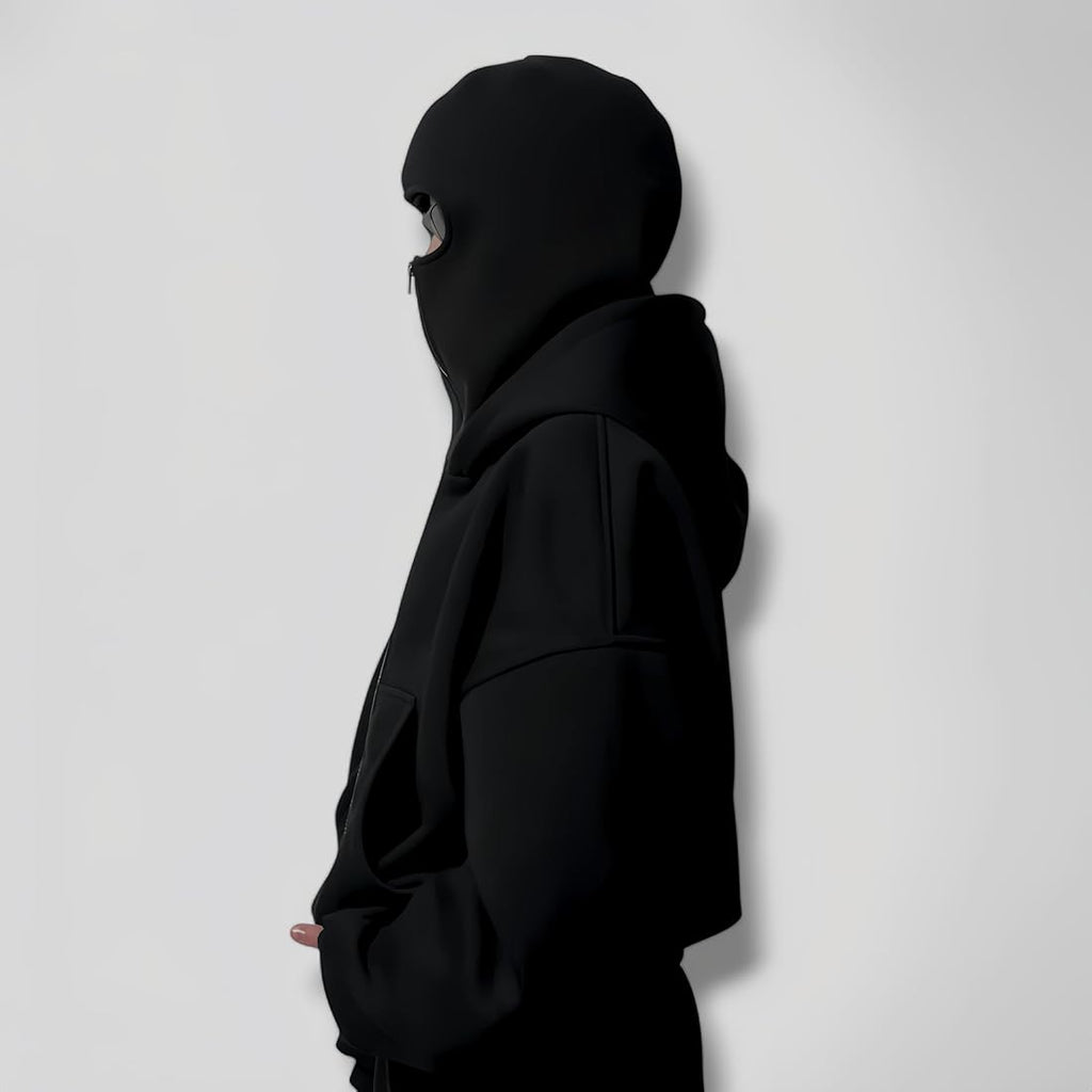Balaclava Ninja Hoodie – Oversized Full Zip Streetwear