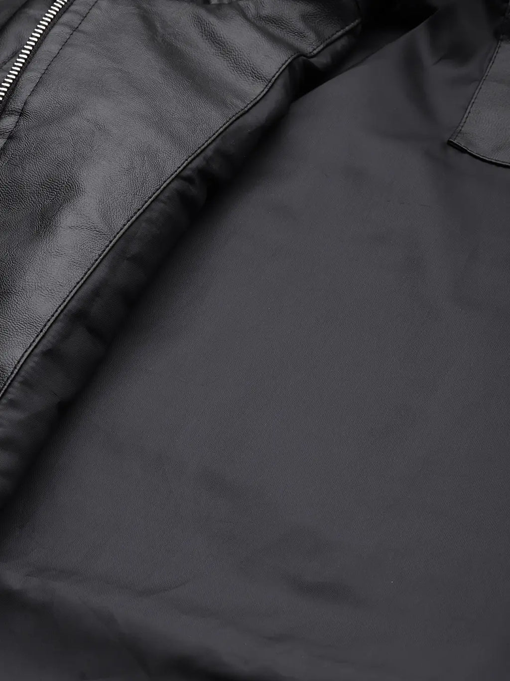 Men’s Premium Black Faux Leather Zip-Up Jacket