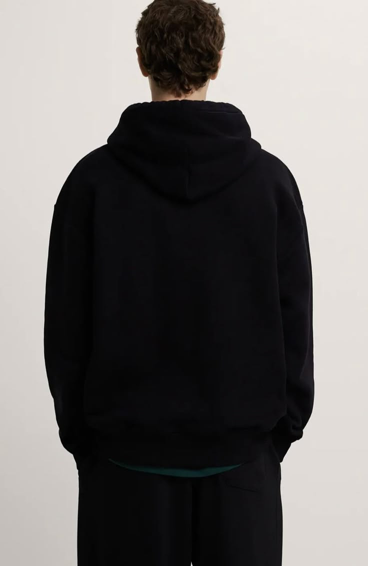 The Essential Black Oversized Hoodie | Premium Heavyweight Blank (Unisex)