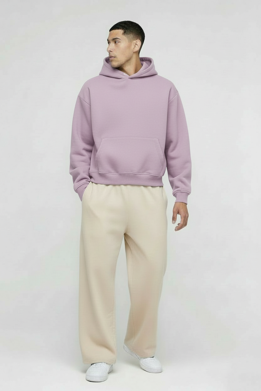 Premium 350 GSM Solid Lavender Oversized Hoodie