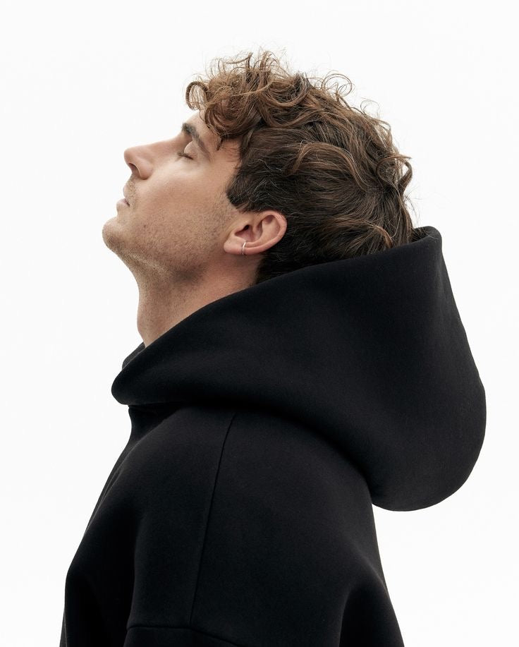 The Essential Black Oversized Hoodie | Premium Heavyweight Blank (Unisex)