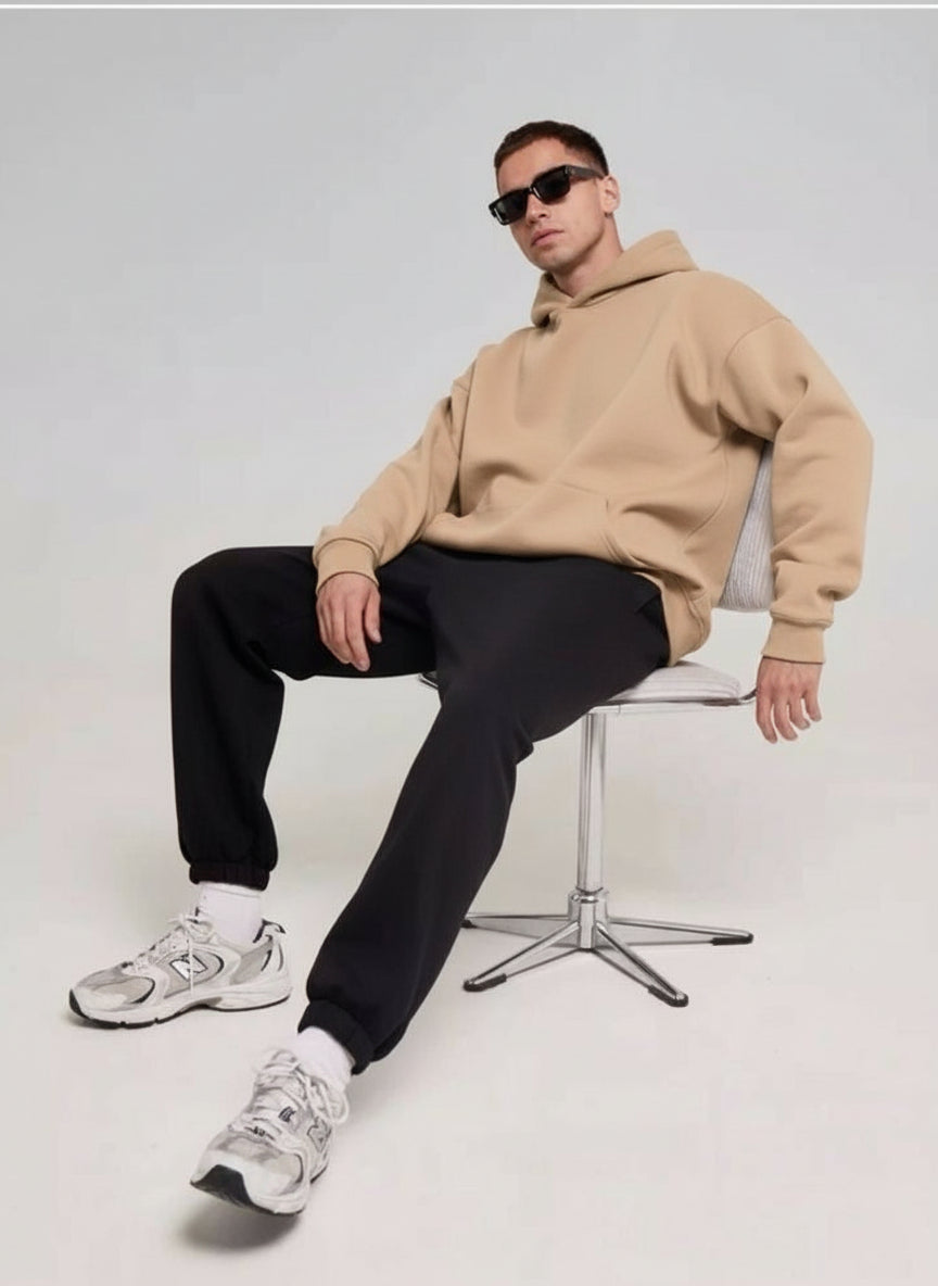 The Essential Beige Aesthetic Hoodie | Ultra-Heavy 350 GSM Cotton Fleece