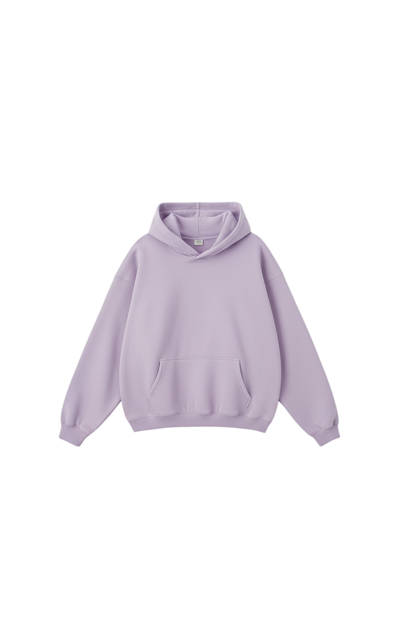 Premium 350 GSM Solid Lavender Oversized Hoodie