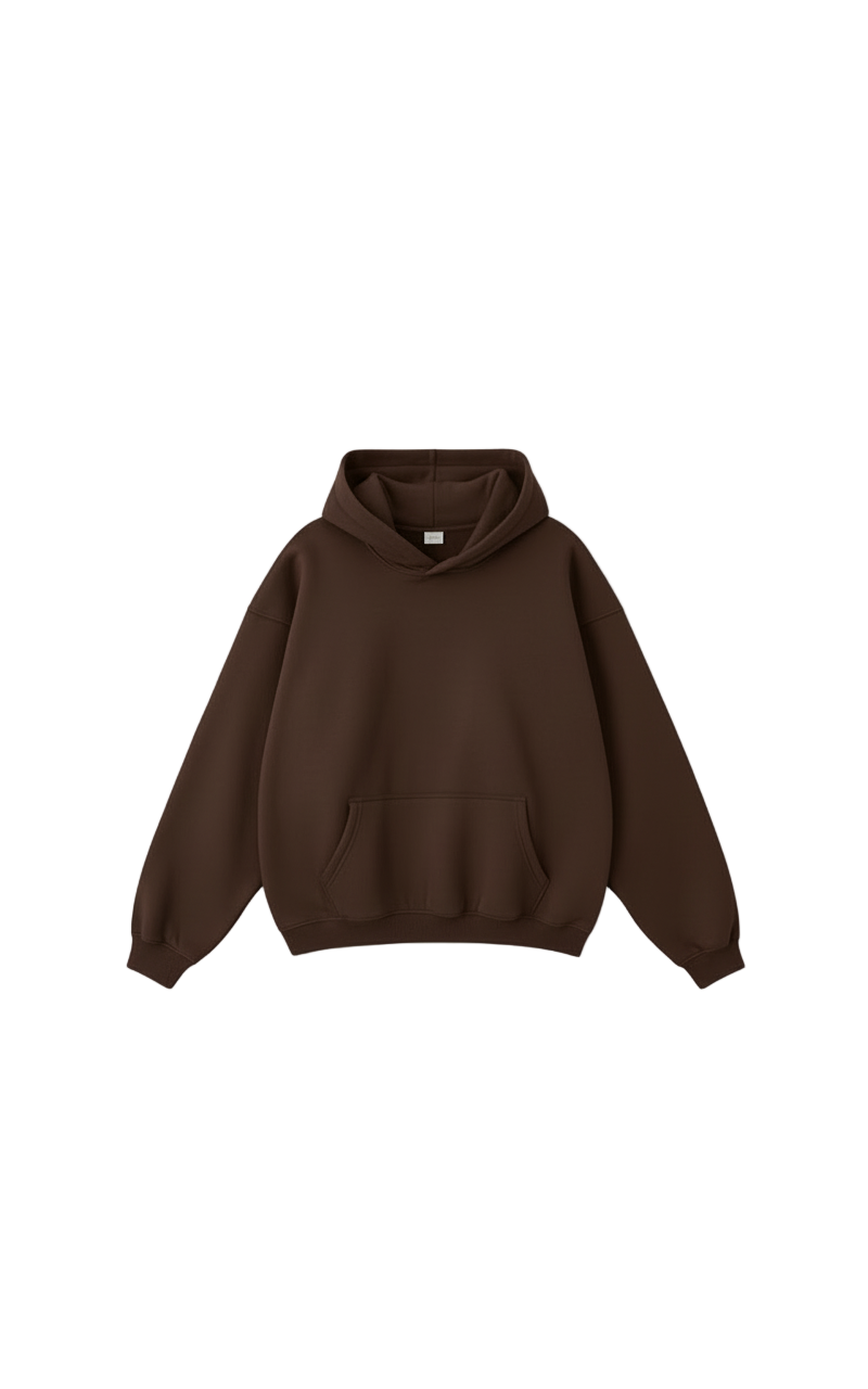 Premium Oversized Cocoa Brown Hoodie for Men | Ultra-Soft Fabric, Relaxed Fit, Minimalist Streetwear Essential”