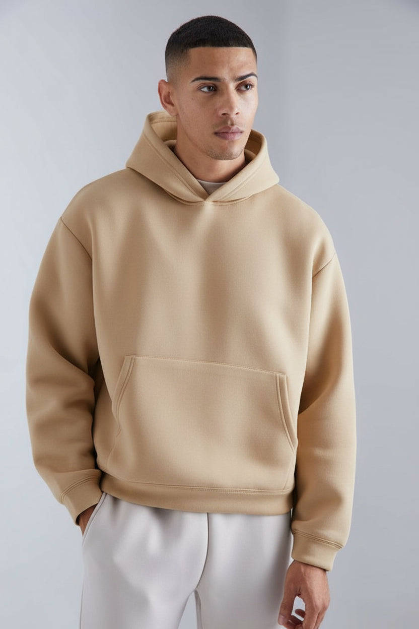 The Essential Beige Aesthetic Hoodie | Ultra-Heavy 350 GSM Cotton Fleece