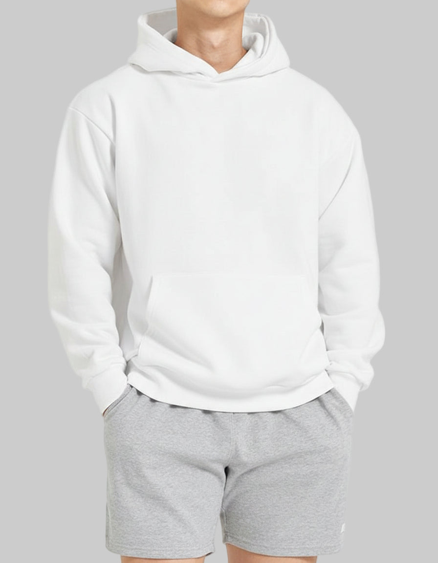 The Essential White Aesthetic Hoodie | Ultra-Heavy 350 GSM Cotton Fleece
