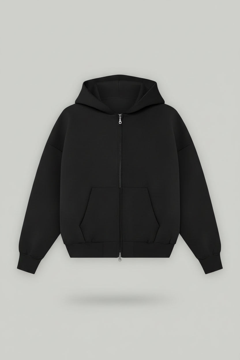 Men’s Premium Double Zipper Black Hoodie