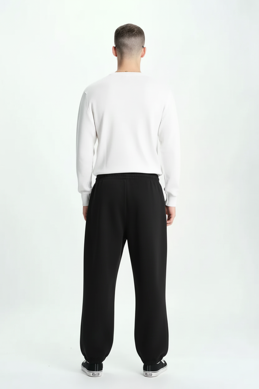 Black DRYFT Sweatpants - Clean Back View