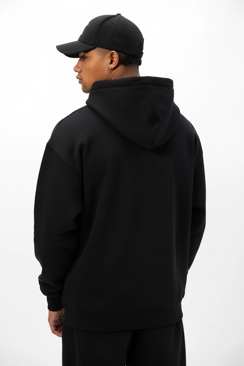 Black Hoodie Plain Back