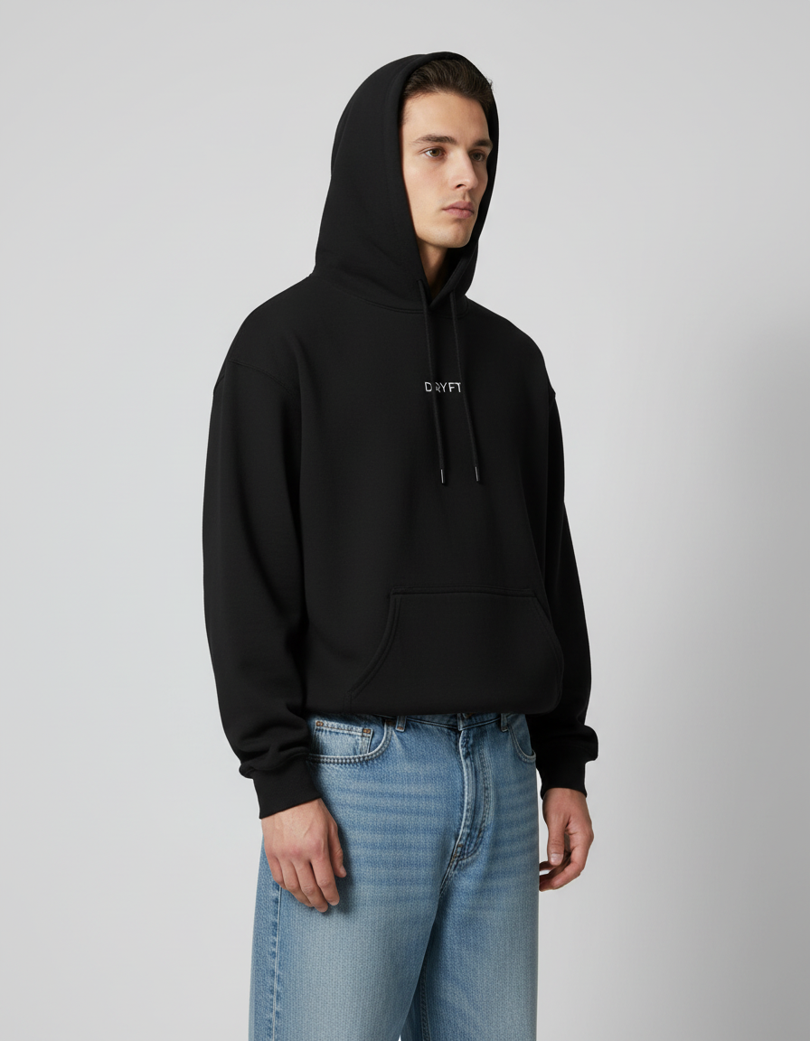 DRYFT. 'No Risk No Porsche' Oversized Hoodie - Black