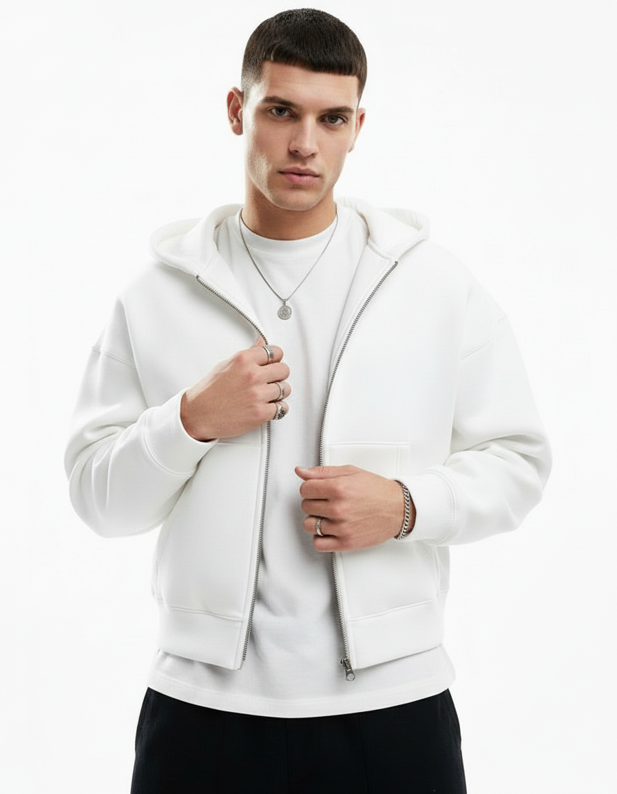 White model - white hoodie option 1